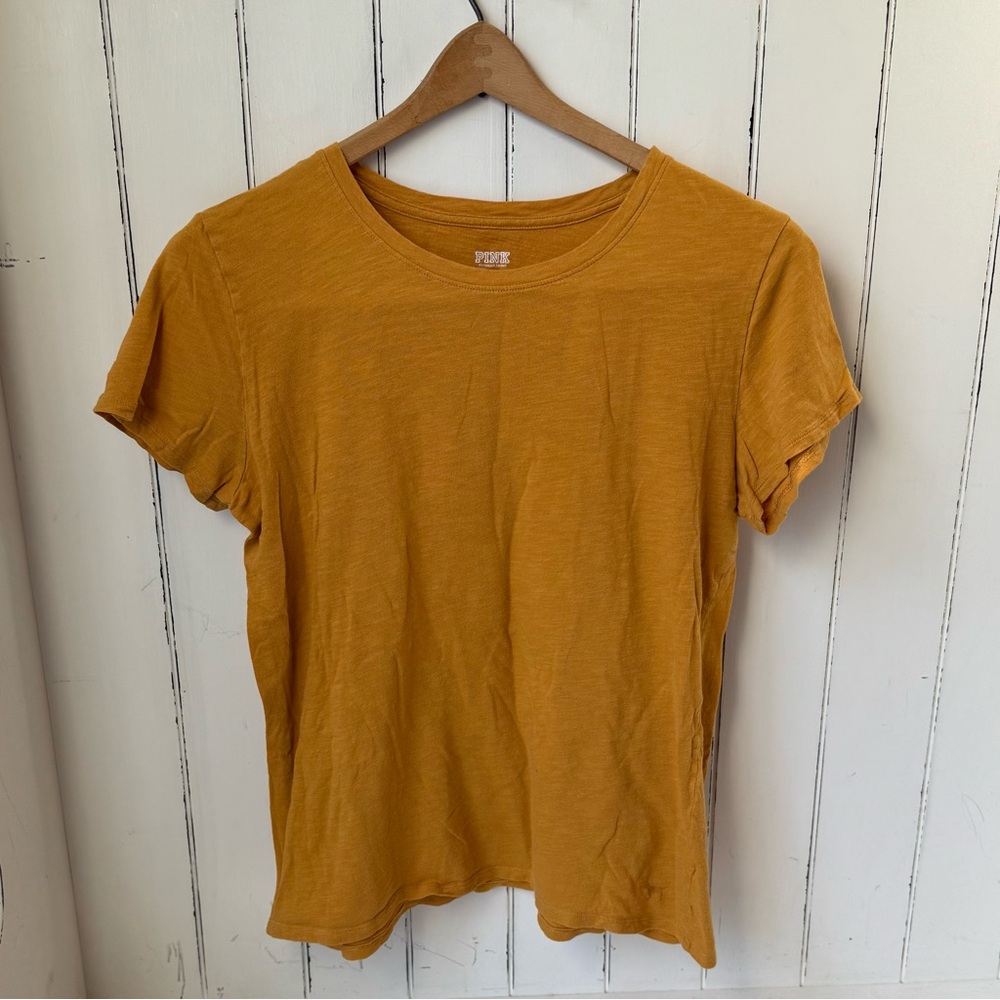 PINK By Victorias Secret Women's Mustard T-Shirt